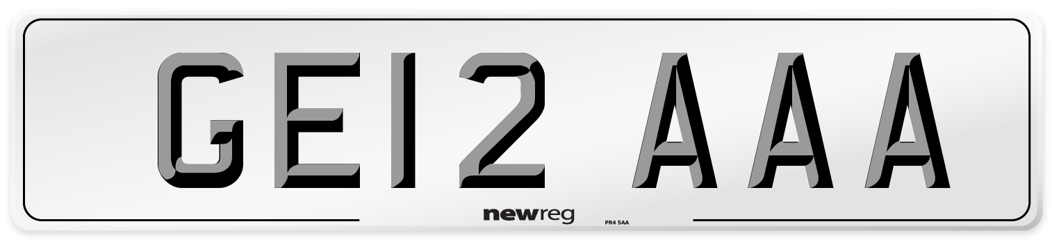 GE12 AAA Number Plate from New Reg